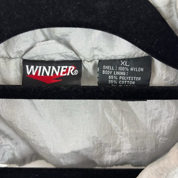 Vintage Winner Gray and Black Color Block Men's Windbreaker Size XL - Picture 4 of 9